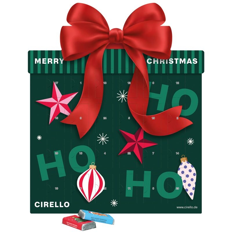 JG20193Shape Adventskalender Geschenk Schokotaefelchen