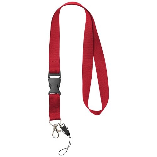 PF102508-4Sagan Lanyard mit abnehmbarer Schnalle und Handyband_ rot