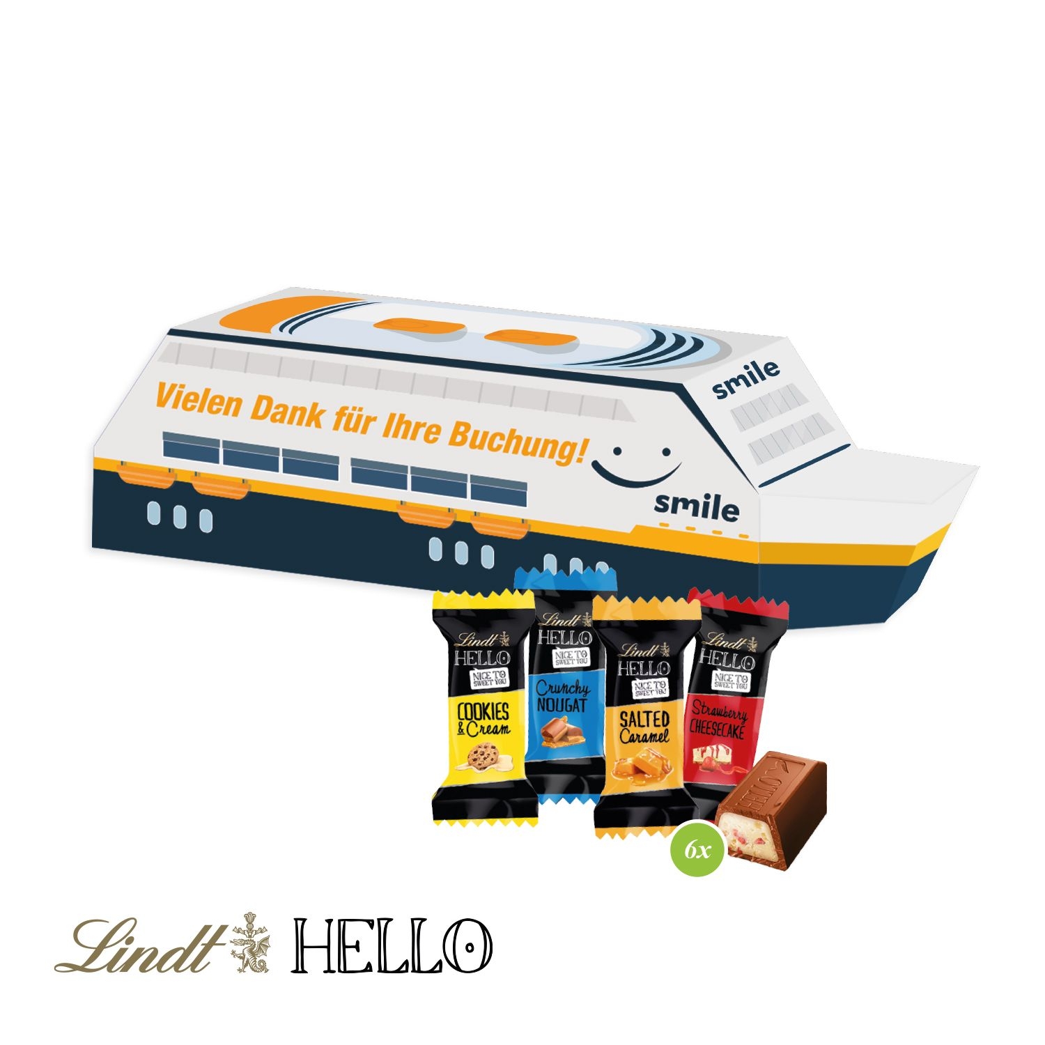 CD917303D Praesent _Schiff_ mit Lindt HELLO Mini