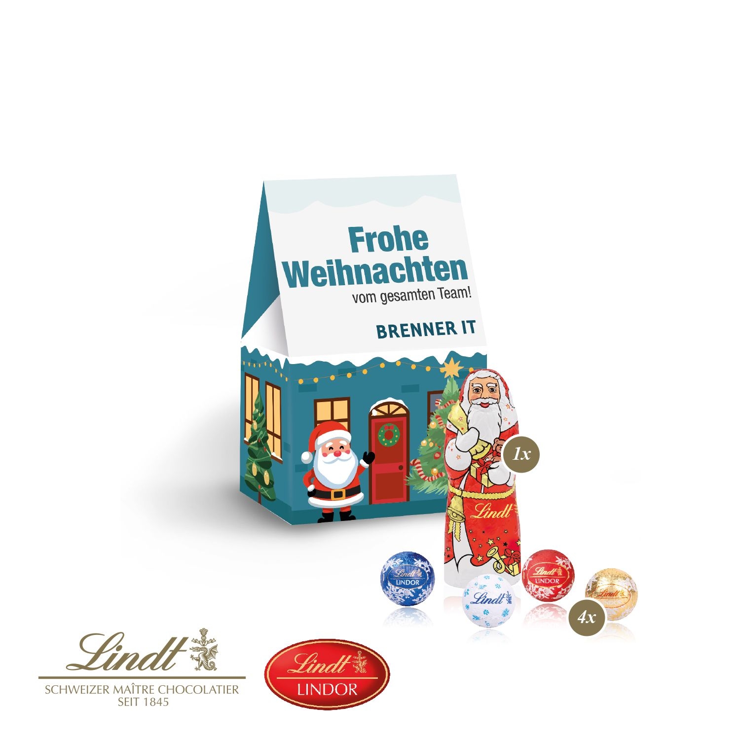 CD95529-01Praesent _Christmas Minis_ mit Lindt Minis und Nikolaus_ Lindt Schokoladenmischung