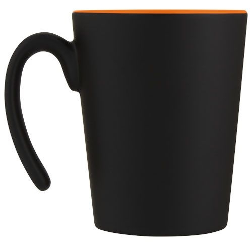 PF100687-4Oli 360 ml Keramikbecher mit Henkel_ orange_schwarz