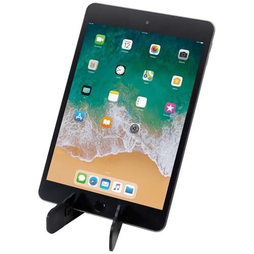PF104607-2Buna faltbare Tablet- und Smartphonehalterung aus recyceltem Kunststoff_ schwarz