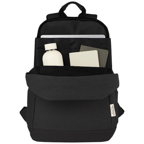PF120677-4Joey 15_6 Zoll Anti-Diebstahl Laptop Rucksack 18 L aus GRS-recyceltem Canvas_ schwarz