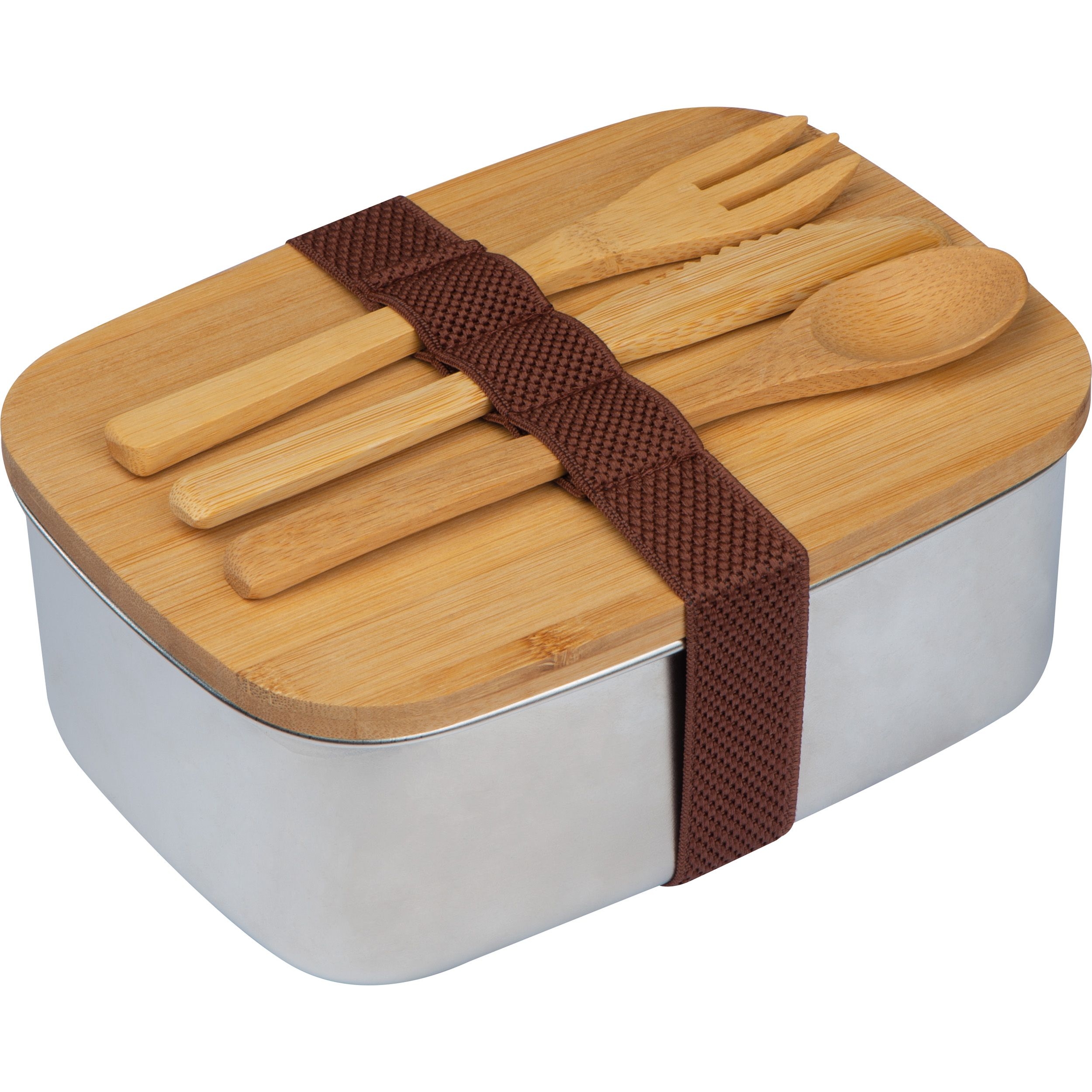 MA82313-13Grosse Brotzeitbox mit Bambusdeckel und elastischem Band JULIANA_ beige
