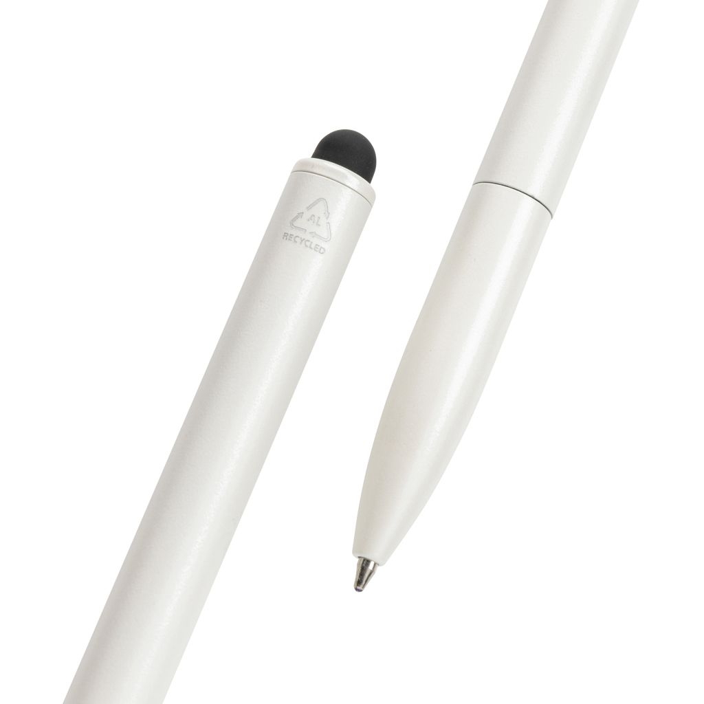 XDP611.23-3Kymi Stift mit Stylus aus RCS recyceltem Aluminum_ weiss