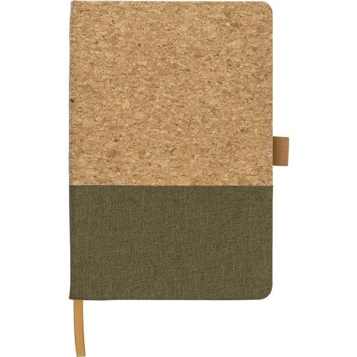 GI967381-04Notizbuch Trevor aus Kork und Baumwolle_ gruen