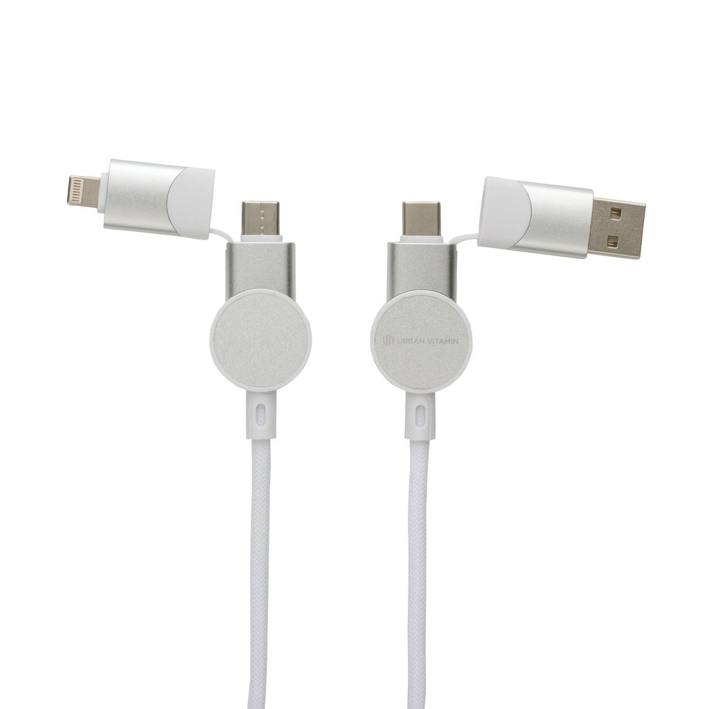 XDP302.70-3Oakland RCS rKunststoff 1_2m 6-in-1 Fast-Charging 45W Kabel_ weiss
