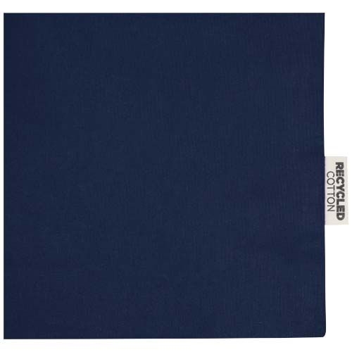 PF120733-5Madras 140 g_m² Baumwoll Tragetasche mit Seitenfalten aus GRS recycelter Baumwolle 12L_ navy