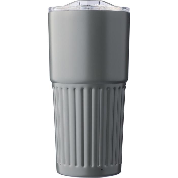 GI1267378-03Recycelter doppelwandiger Trinkbecher aus Edelstahl _500 ml_ Kael_ grau