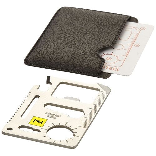 PF102169-1Saki Taschen Werkzeugkarte mit 15 Funktionen_ silber_schwarz