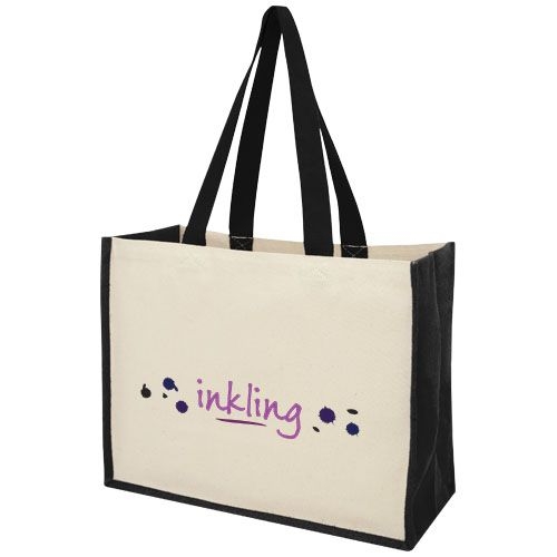 PF210701-4Varai 320 g_m Canvas und Jute Einkaufstasche 23L_ schwarz