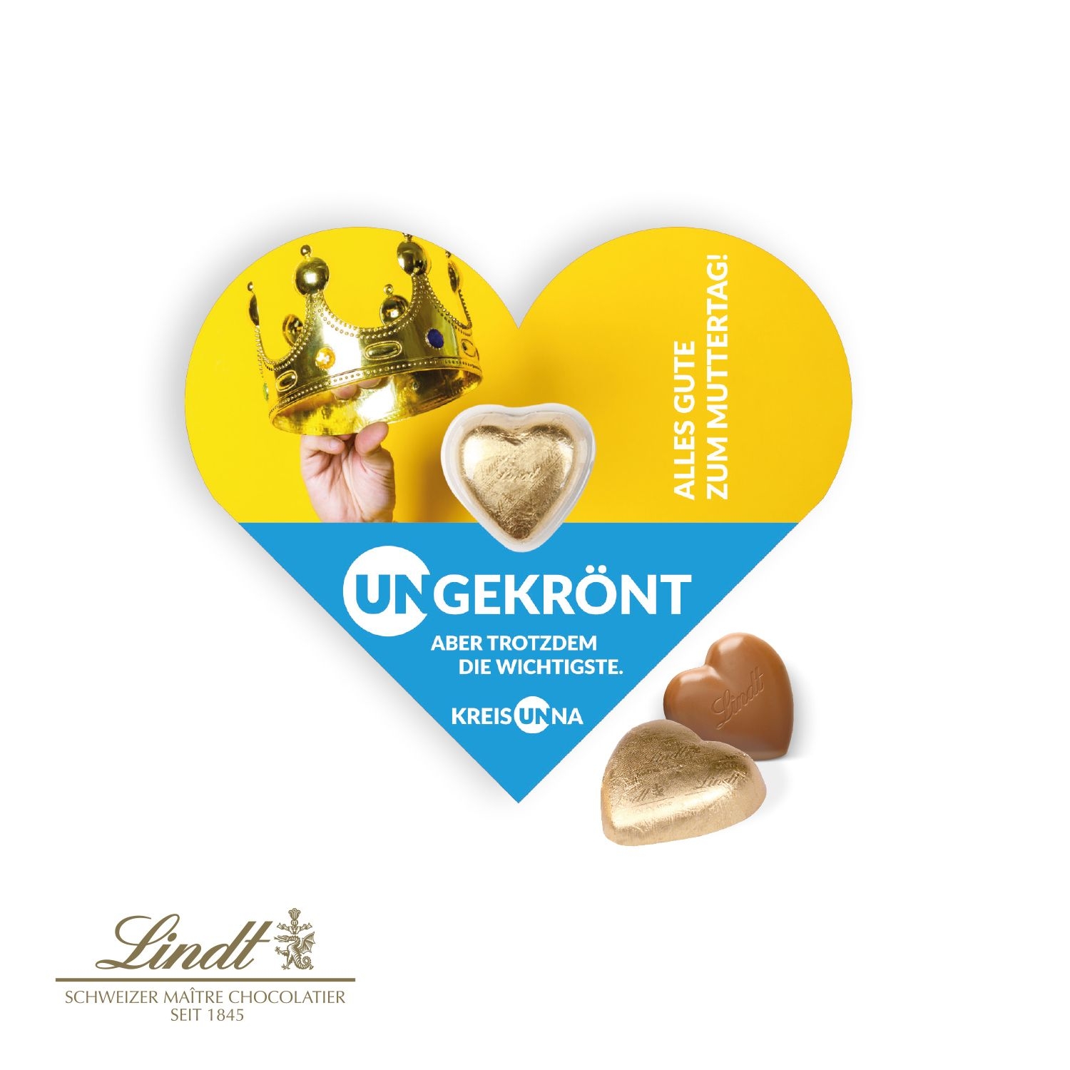 CD91210Schokokarte Herz mit Lindt Herz