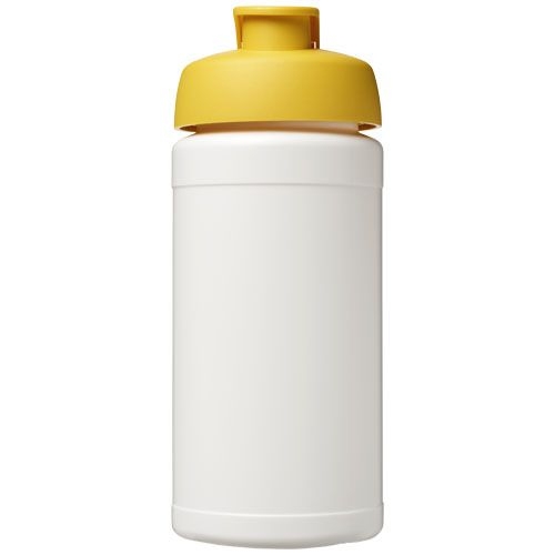 PF210068-11Baseline® Plus 500 ml Sportflasche mit Klappdeckel_ weiss_gelb