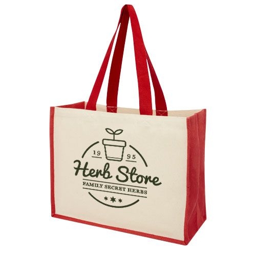 PF210701-2Varai 320 g_m Canvas und Jute Einkaufstasche 23L_ rot