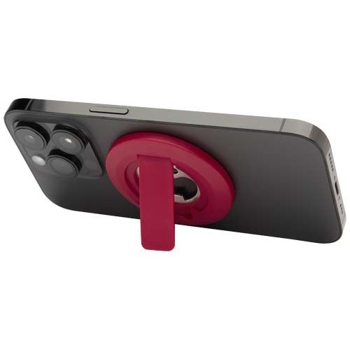 PF124461-2Ain Magnetische Smartphonehalterung  aus recyceltem Kunststoff mit Flaschenoeffner _ rot