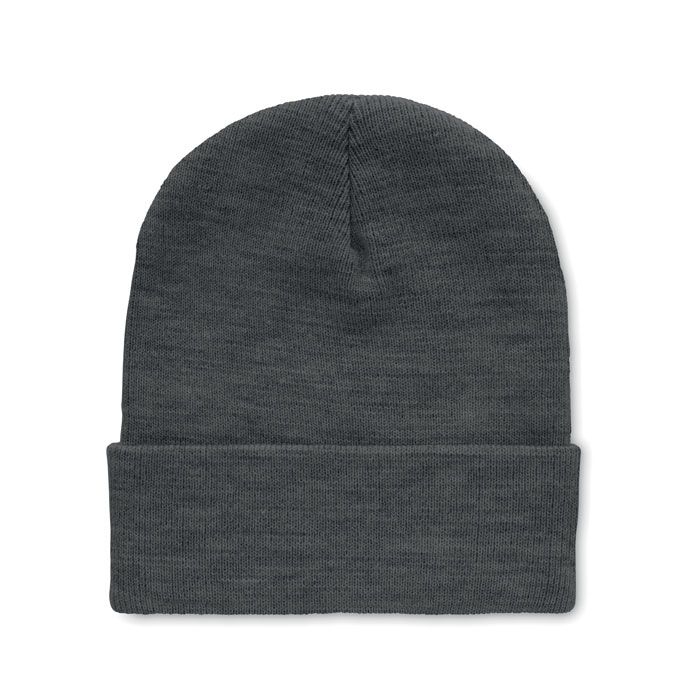 MO9965-33Polo Rpet Beanie mit Umschlag RPET_ weiss_schwarz