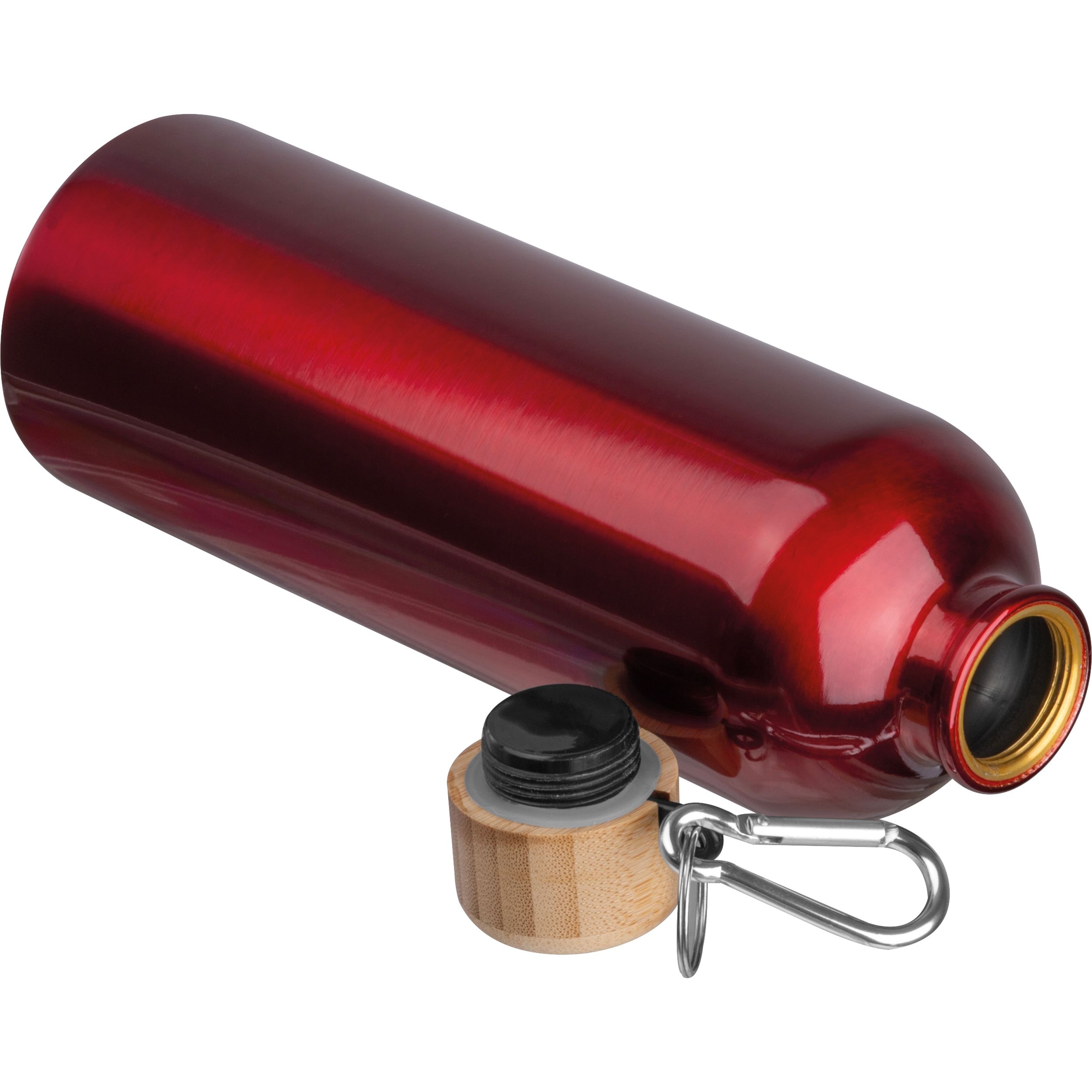 MA84971-05Edelstahltrinkflasche mit Karabiner_ 750ml RUTH_ rot