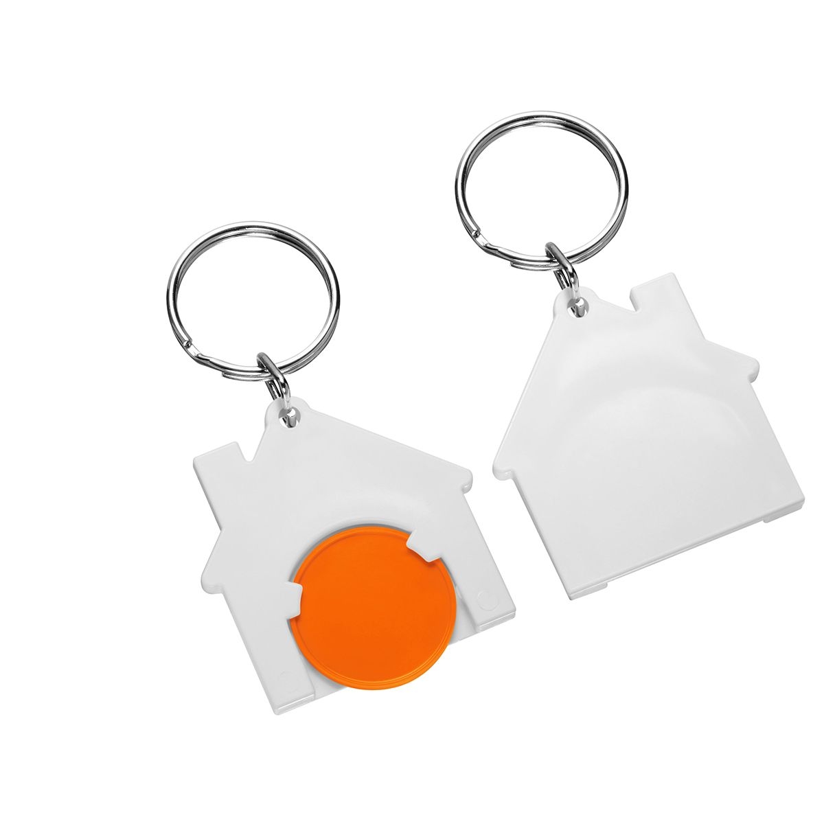 HE7516R-5-0Chiphalter mit 1€-Chip _Haus_ orange_ weiss