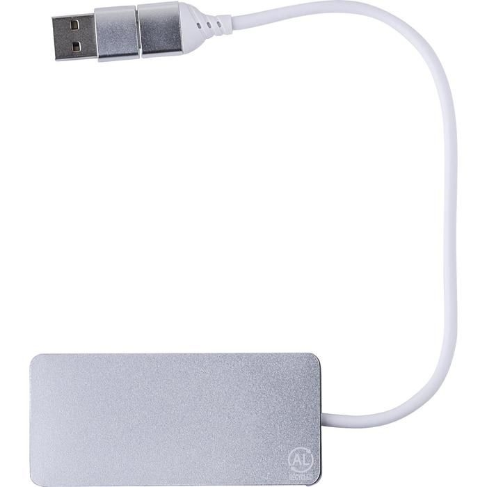 GI1015140-01Recycelte Aluminium USB Hub Layton_ schwarz