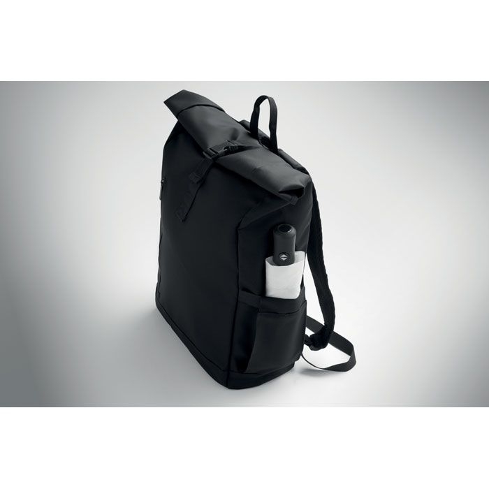 MO2643-03Bangkok Roll Rolltop-Rucksack 600D RPET_ schwarz