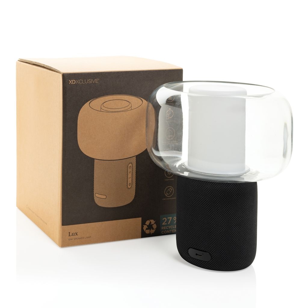XDP331.15-01Lux 10W Lautsprecherlampe aus RCS recyceltem Kunststoff_ schwarz