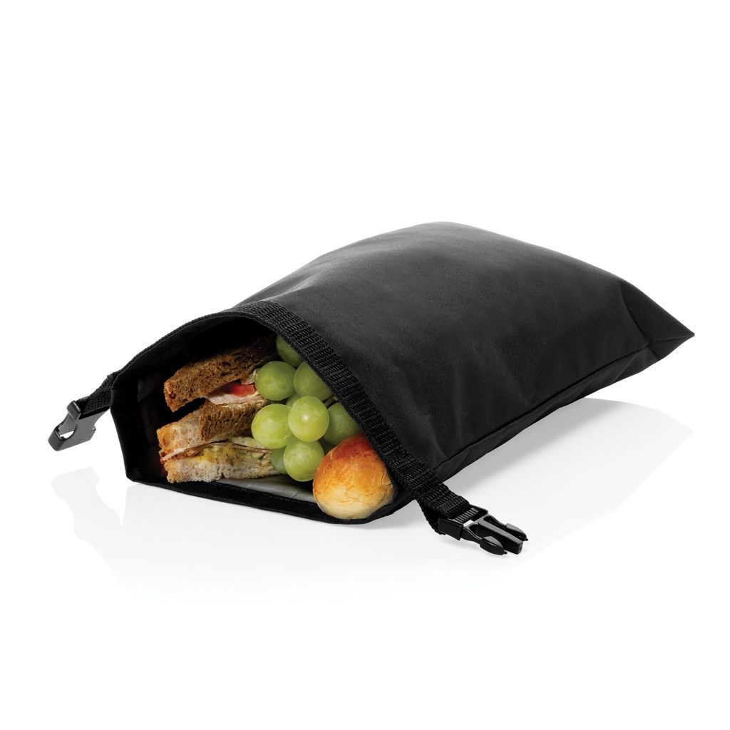 XDP422.55-01Snackstrap faltbarer Lunchbag aus AWARE™ rPET 30 x 20cm_ schwarz