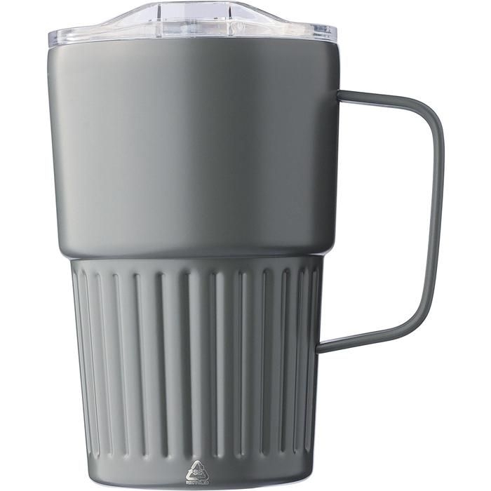 GI1267377-03Recycelter Edelstahl-Reisebecher mit doppelter Wand _450 ml_ von Calo_ grau