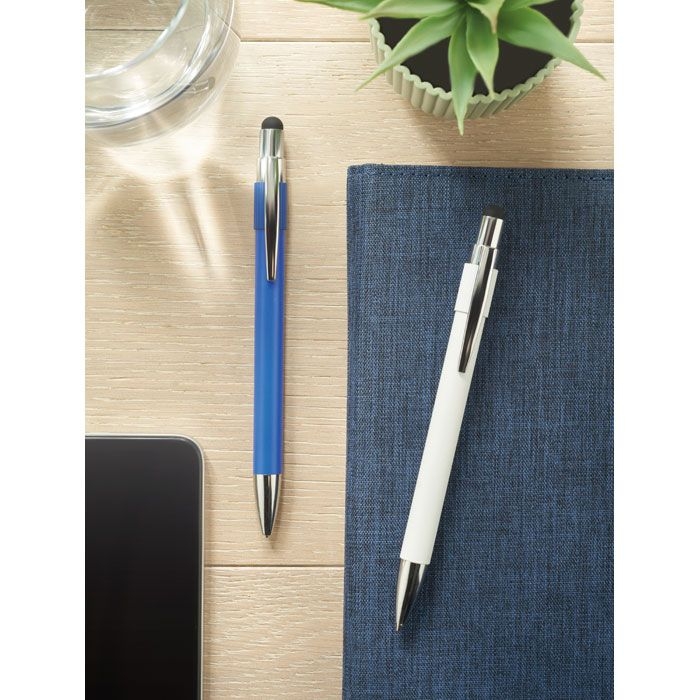 MO2488-06Edd Druckkugelschreiber mit Stylus_ weiss