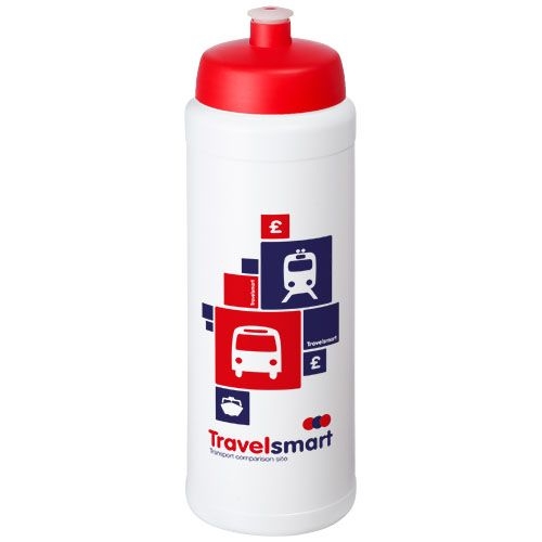PF210689-4Baseline® Plus grip 750 ml Sportflasche mit Sportdeckel_ weiss_rot