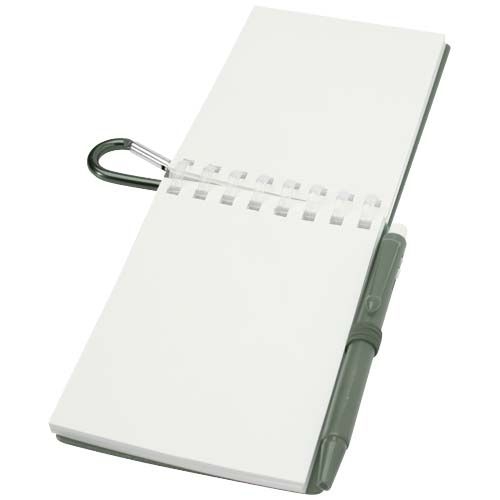 PF107051-3Lig Mini Recyceltes Outdoor-Softcover Notizbuch und Kugelschreiber Set _schwarze Mine_ heather gruen