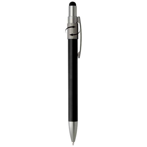 PF106447-6Rill RCS recycelter Kugelschreiber mit Stylus und Fidget Spinner _schwarze Mine_ schwarz