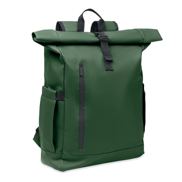 MO2643-60Bangkok Roll Rolltop-Rucksack 600D RPET_ dunkelgruen