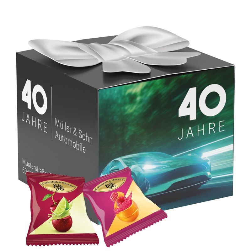 JG10253Geschenkbox Midi Schleife Bonbons