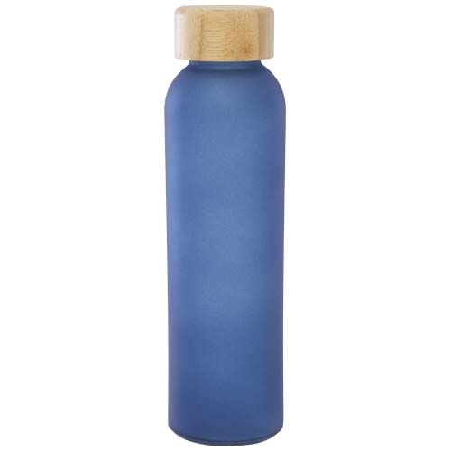 PF100830-3Lume 500 ml Flasche aus mattiertem Kalknatronglas mit Bambusdeckel  _ Ozeanblau