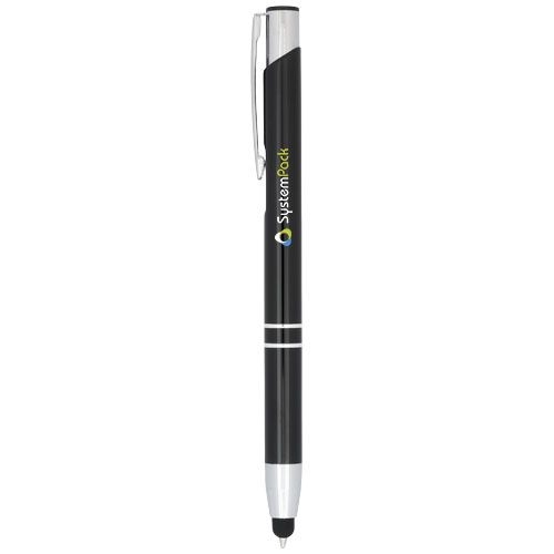 PF107298-1Moneta Kugelschreiber mit Metall Touchpen _blaue Mine_ schwarz
