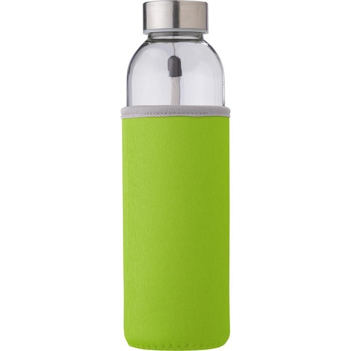 GI9301-19Glasflasche _500ml_ mit einem Neoprenhuelle Nika_ lime