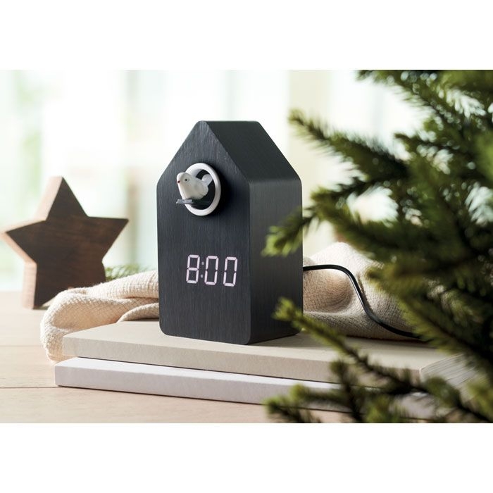 MO2731-03Cuckoo Bird Kuckucksuhr mit Kuckuck MDF_ schwarz