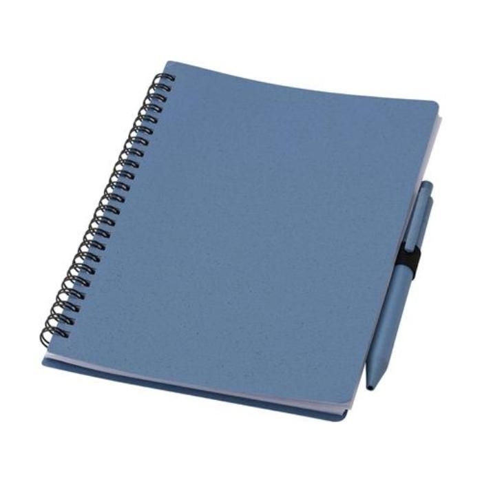 GI480875-11Notizbuch und Kugelschreiber aus Weizenstroh Massimo_ brown