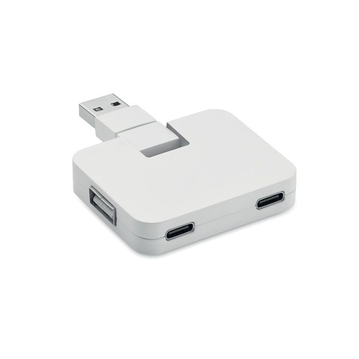 MO2254-06Square-C 4 Port USB Hub_ weiss