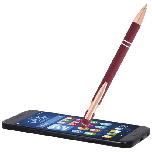 PF106246-2Nanna Kugelschreiber mit Roségold Finish _ bordeaux