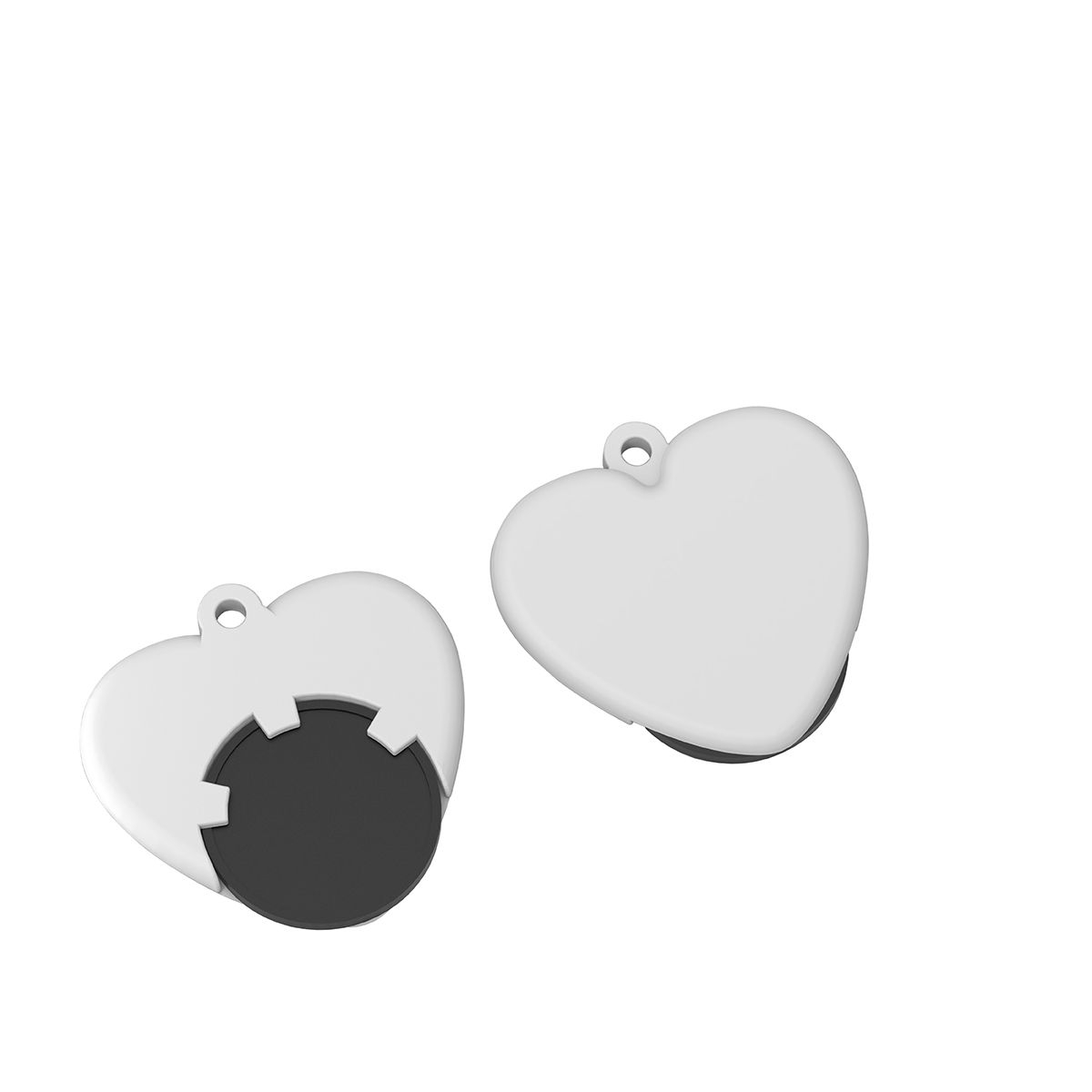 HE8652-6-0Chiphalter mit 1€-Chip _Herz_ schwarz_ weiss