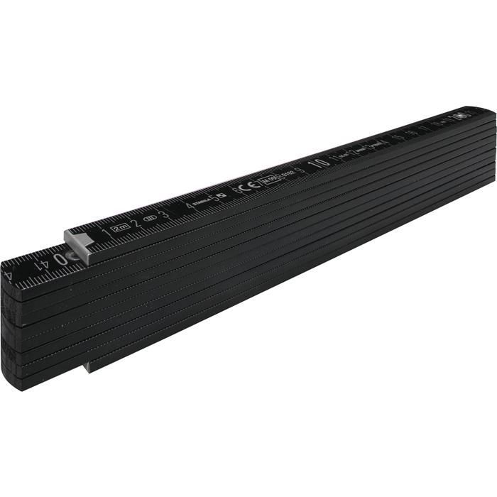 GI28258-01Faltbarer Zollstock aus Holz Gloria 700 Serie_ schwarz