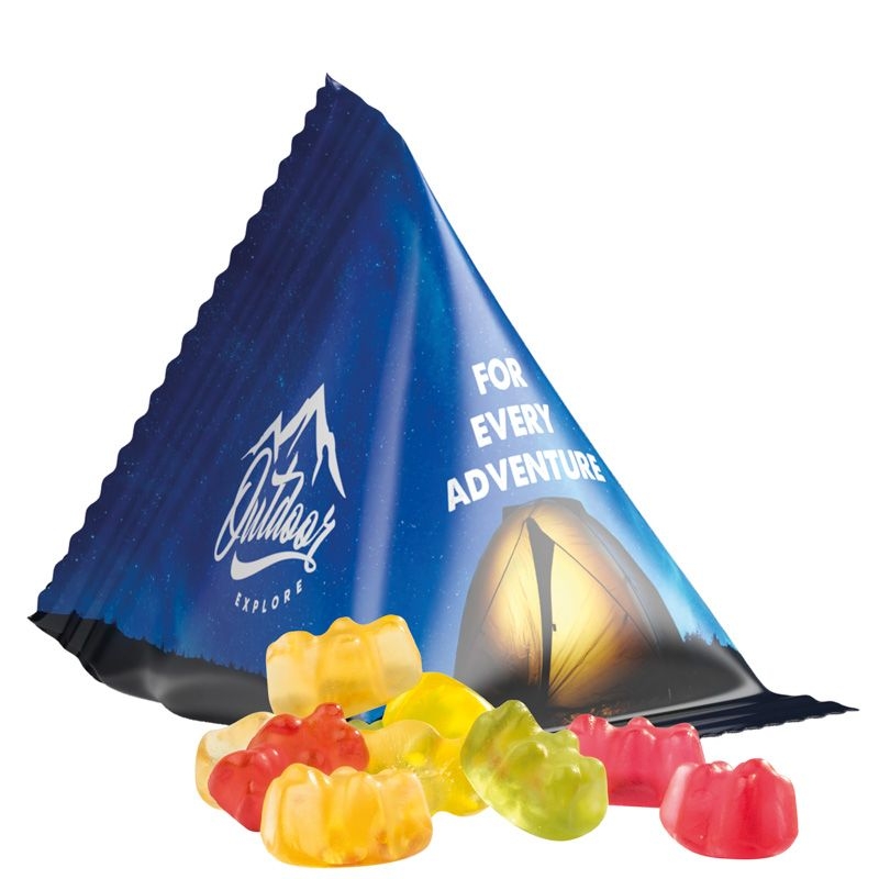 JG10063-1Tetraeder 15g_ Fruchtgummi Standardformen_ Premium-Baerchen_ weisse Folie