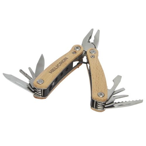 PF104508-1Anderson Mittelgrosses Multitool aus Holz mit 12 Funktionen_ natur