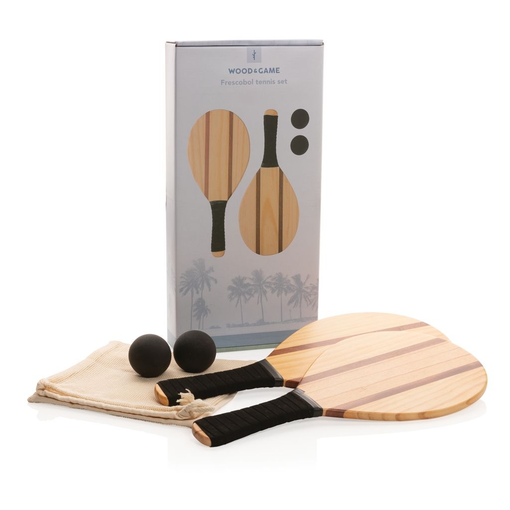 XDP453.50-9Frescobol Tennis-Set aus Holz_ braun