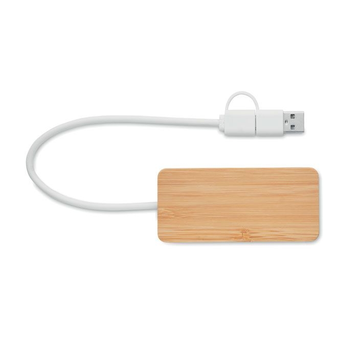 MO2143-40Hubbam 3 Port USB Hub_ holz