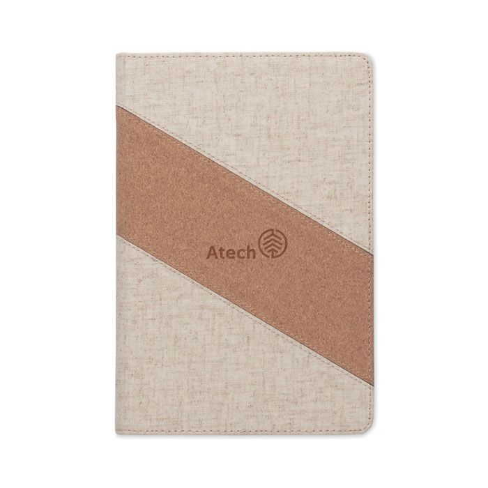 MO2734-13Cortona A5-Notizbuch mit 15W-Ladegeraet_ beige