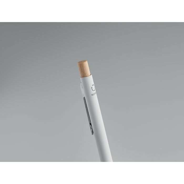 MO2309-06Bergamo Druckkugelschreiber recycelt_ weiss