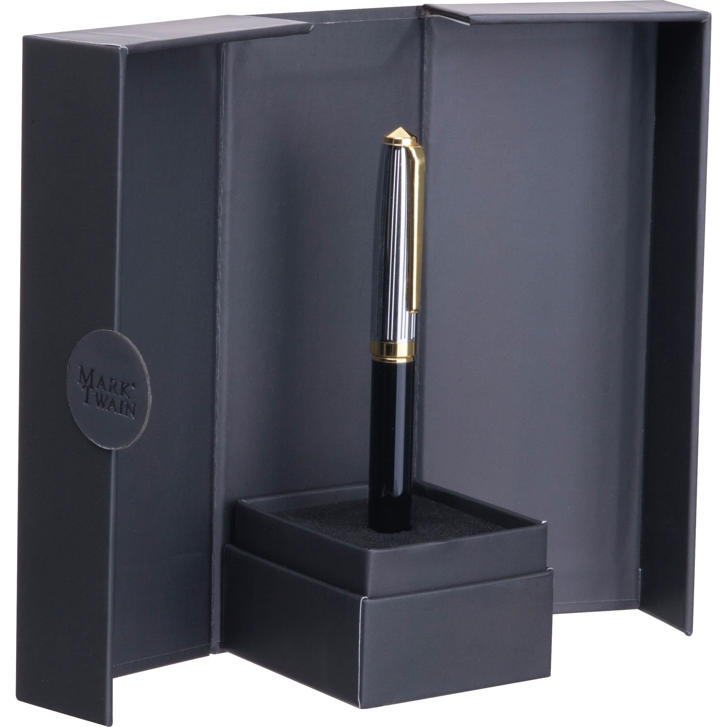 MA15332-03Mark Twain Kugelschreiber in Magnetbox IRIS_ schwarz