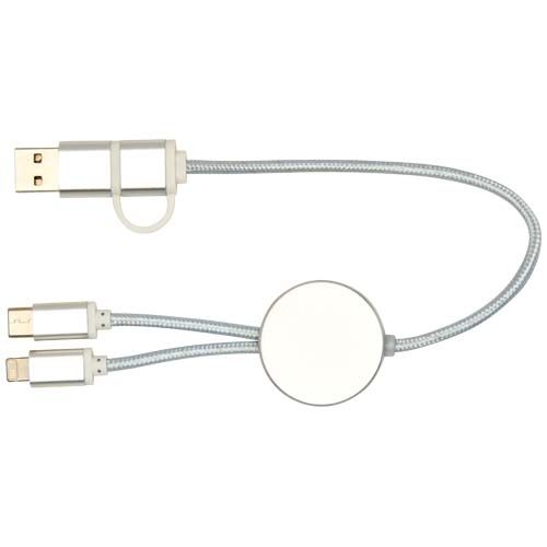 PF124424-3Alasia 30 cm 5-in-1 Kabel aus recyceltem Kunststoff fuer Datenuebertragung und 27W Schnellladung_ silb